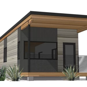 Zip-eline 840 2-bedroom, 2-bath, 840 sq ft modular unit.